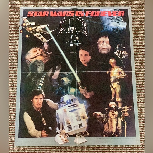 1984 Vtg Officially Licensed Lucasfilm Double Sided Star Wars Is Forever Poster - Picture 1 of 9